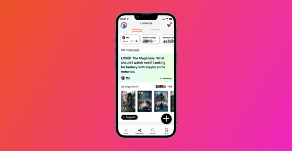 The Likewise app home screen.